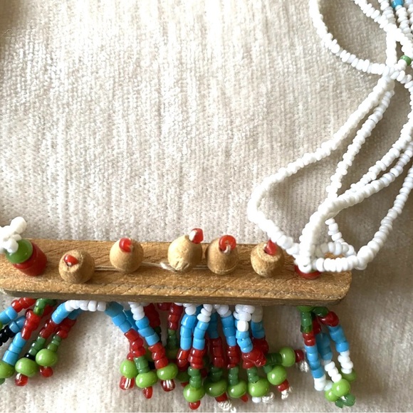 Vintage Native American Seed Bead Necklace 38 Inches - Picture 3 of 10